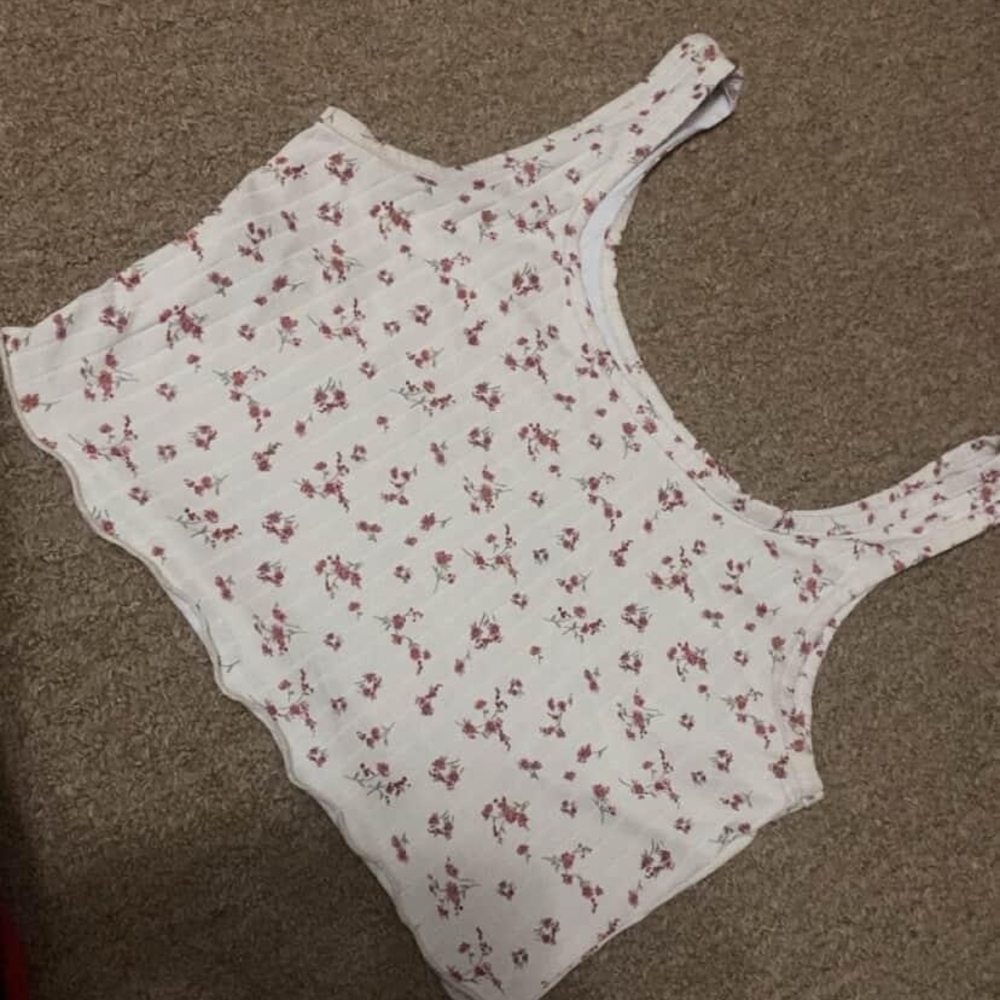 Girls White Floral One-Piece Tank Romper